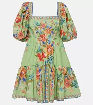 Хлопковое мини-платье Bright Yard Farm Rio, зеленый