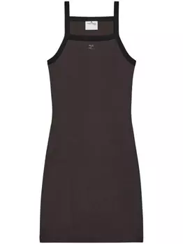 Хлопковое мини платье Courrges, коричневый
