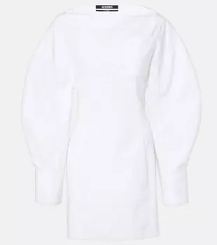 Хлопковое мини-платье La Robe Chemise Casaco Jacquemus, белый