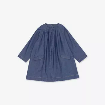 Хлопковое мини-платье Malika с карманами и вышивкой 3-12 лет Caramel, синий