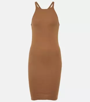 Хлопковое мини-платье Rick Owens, коричневый