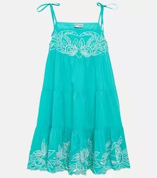 Хлопковое мини-платье с цветными блоками Juliet Dunn, мультиколор