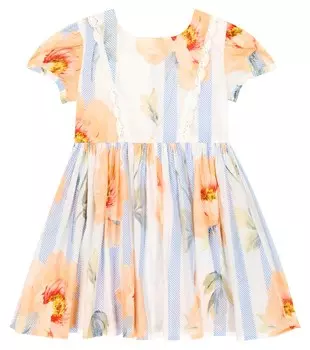 Хлопковое мини-платье с цветочным принтом Morley, оранжевый