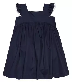 Хлопковое мини-платье с оборками Il Gufo, синий