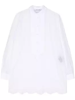 Хлопковое мини-платье с вышивкой Dice Kayek, белый