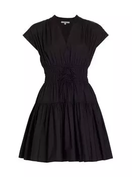 Хлопковое мини-платье Tora Derek Lam 10 Crosby, черный