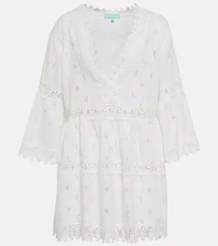 Хлопковое мини-платье Victoria MELISSA ODABASH, белый