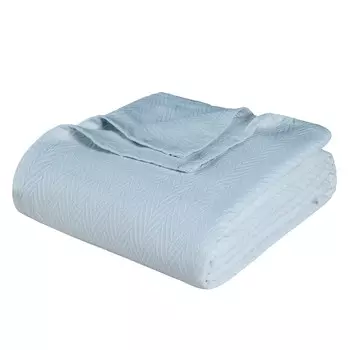 Хлопковое одеяло Metro Zig-Zag Chevron от Superior, цвет Light Blue