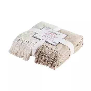 Хлопковое одеяло Modern Threads Feather Grey Chester 50 x 60 дюймов 2 шт, бежевый