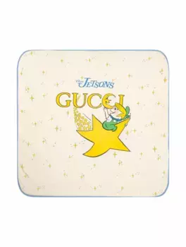 Хлопковое одеяло с принтом Gucci, мультиколор
