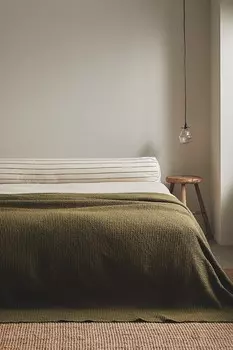 Хлопковое одеяло с вафельной структурой H&M, зеленый