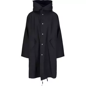 Хлопковое пальто с логотипом JIL SANDER, черный