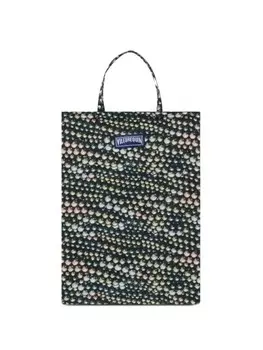 Хлопковое парео с жемчужным принтом Vilebrequin, черный