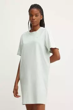 Хлопковое платье adidas Essentials, зеленый