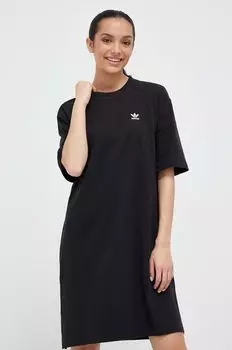 Хлопковое платье adidas Originals, черный