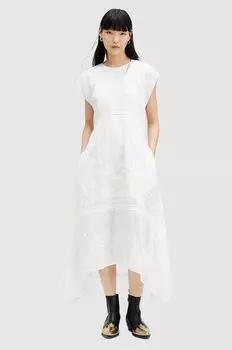 Хлопковое платье AllSaints, белый