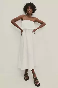 Хлопковое платье Answear Lab, белый