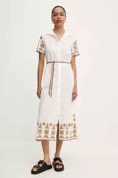 Хлопковое платье Answear Lab, белый