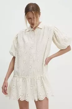 Хлопковое платье Answear Lab, бежевый