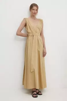 Хлопковое платье Answear Lab, бежевый