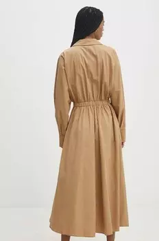 Хлопковое платье Answear Lab, бежевый