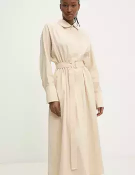 Хлопковое платье Answear Lab, бежевый