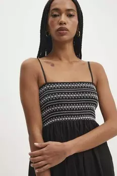 Хлопковое платье Answear Lab, черный