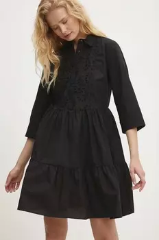 Хлопковое платье Answear Lab, черный