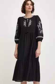 Хлопковое платье Answear Lab, черный