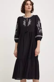 Хлопковое платье Answear Lab, черный