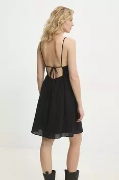 Хлопковое платье Answear.Lab, черный