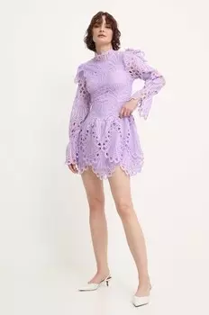 Хлопковое платье Answear Lab, фиолетовый