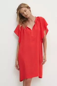 Хлопковое платье Answear Lab, красный