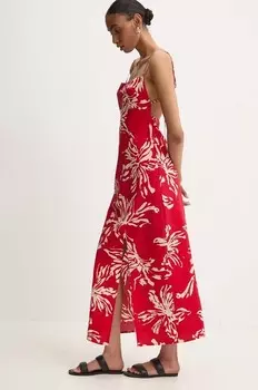 Хлопковое платье Answear Lab, красный