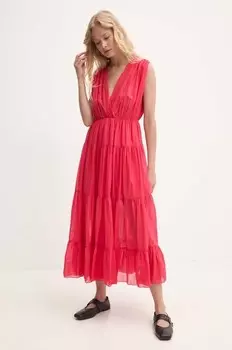 Хлопковое платье Answear Lab, красный