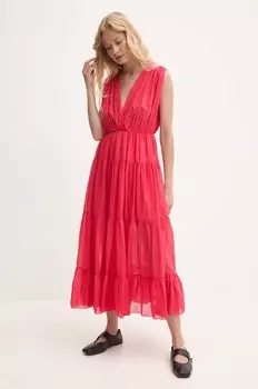 Хлопковое платье Answear Lab, красный