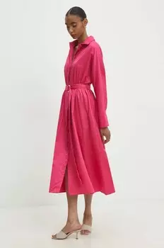 Хлопковое платье Answear Lab, розовый