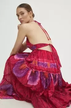 Хлопковое платье Answear Lab, розовый