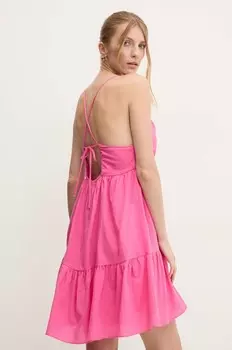 Хлопковое платье Answear Lab, розовый