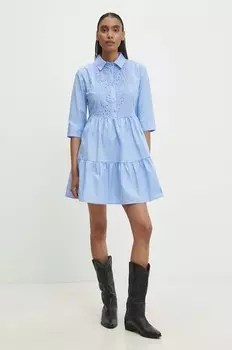Хлопковое платье Answear Lab, синий