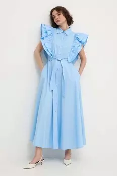 Хлопковое платье Answear Lab, синий