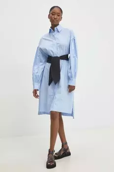 Хлопковое платье Answear Lab, синий