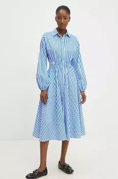 Хлопковое платье Answear Lab, темно-синий