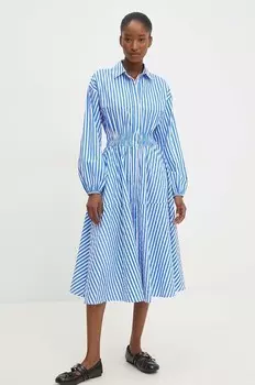 Хлопковое платье Answear Lab, темно-синий