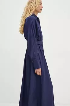 Хлопковое платье Answear Lab, темно-синий