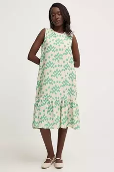 Хлопковое платье Answear Lab, зеленый