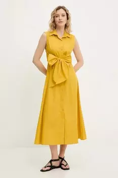 Хлопковое платье Answear.Lab, желтый