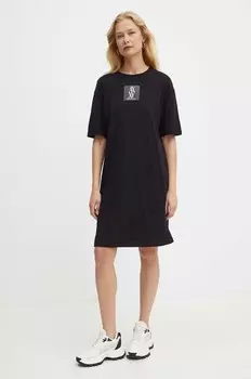 Хлопковое платье Armani Exchange, черный