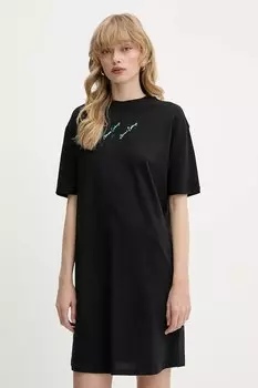 Хлопковое платье Armani Exchange, черный