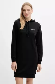 Хлопковое платье Armani Exchange, черный